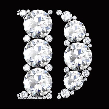 D harfi elmas yapılmış