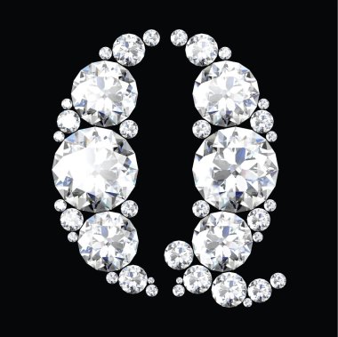 Q harfi elmas yapılmış