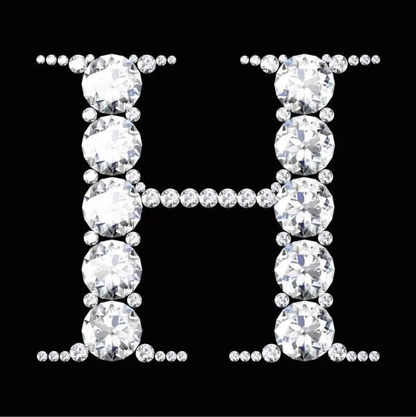 Písmeno H z diamantů — Stockový vektor