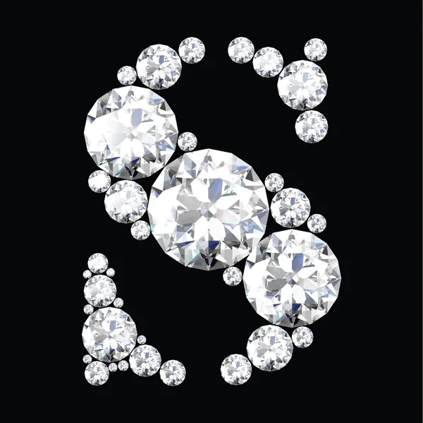 S Lettre faite de diamants — Image vectorielle