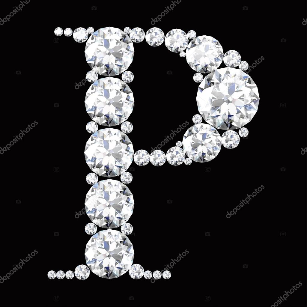 P Letter made from diamonds Stock Vector by ©Boykung 67837833
