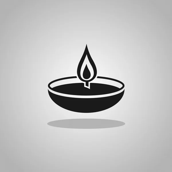 Icona della candela nera — Vettoriale Stock