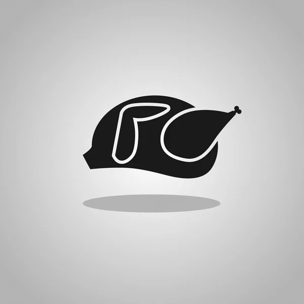 Icône de poulet noir — Image vectorielle