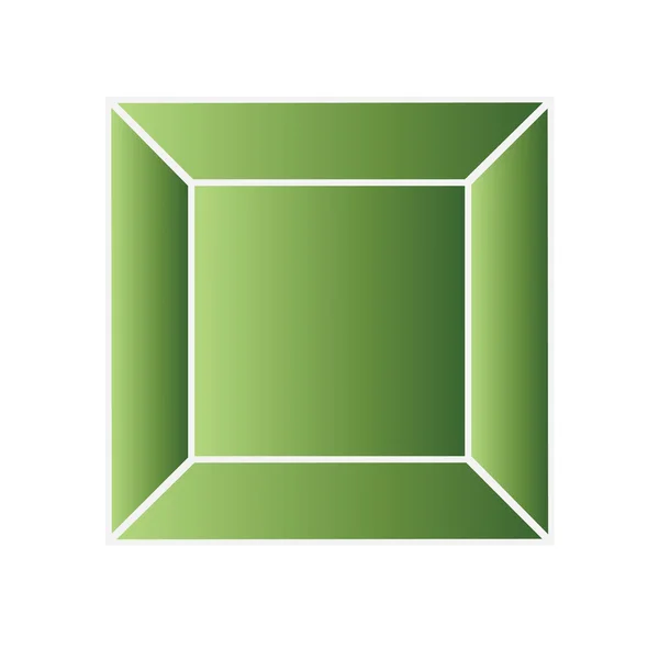 Rubí verde en forma cuadrática — Vector de stock