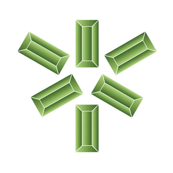 Grupo de rubíes verdes — Vector de stock