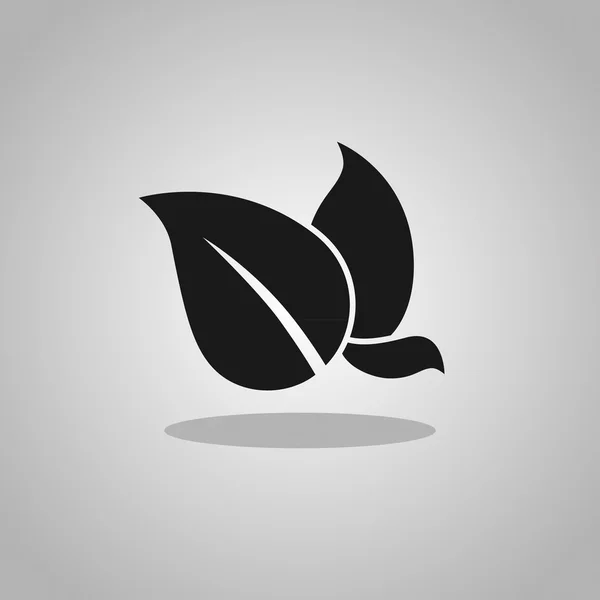 Icône feuilles noires — Image vectorielle