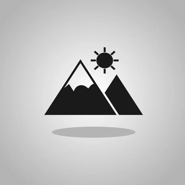 Black mountain icon — Stock Vector