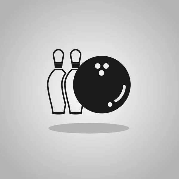 Boule de bowling avec broches — Image vectorielle