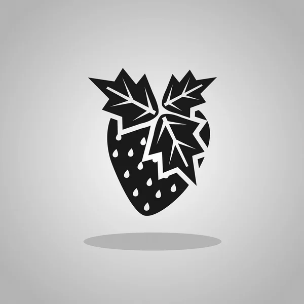 Icono de fresa negra — Vector de stock