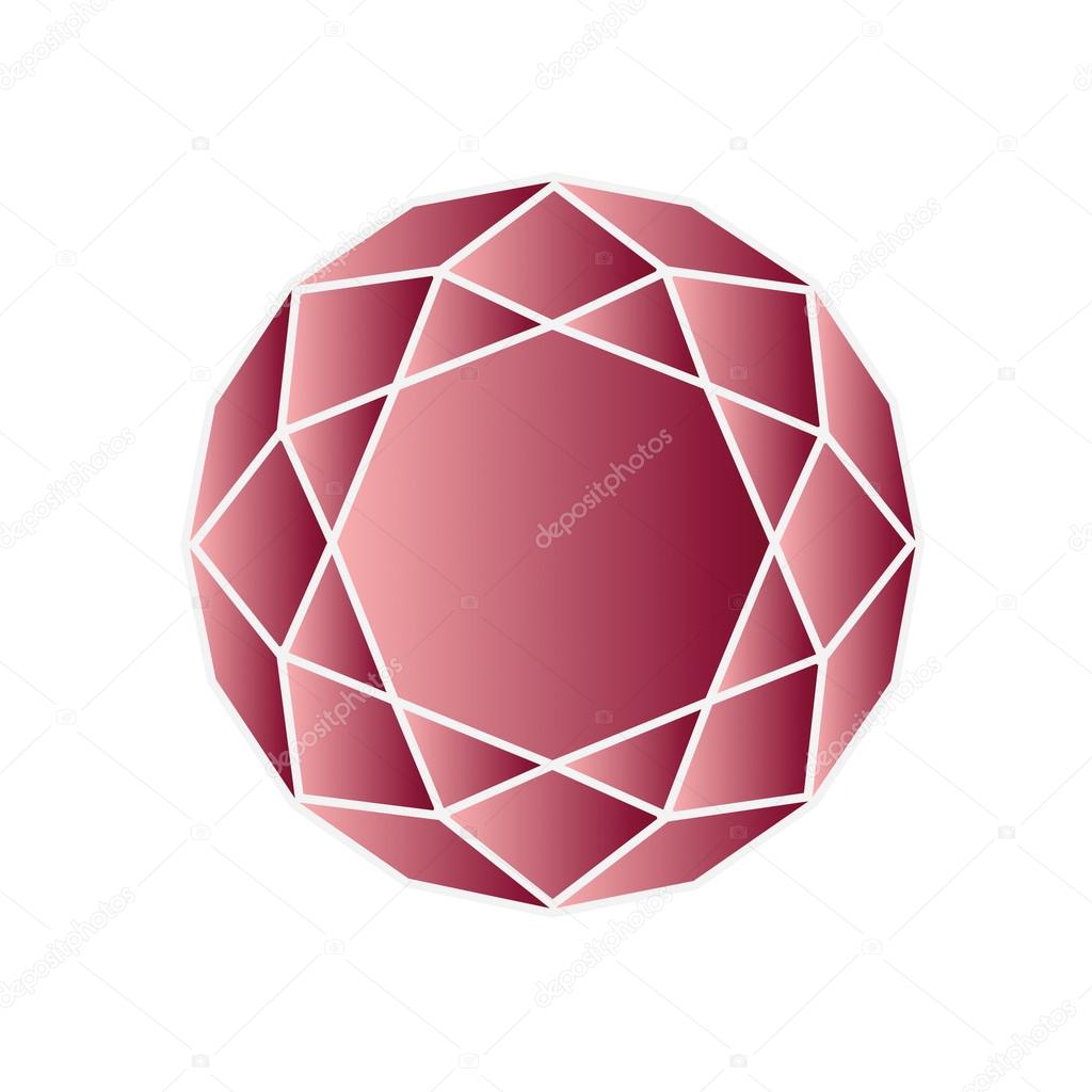 Red ruby in round shape