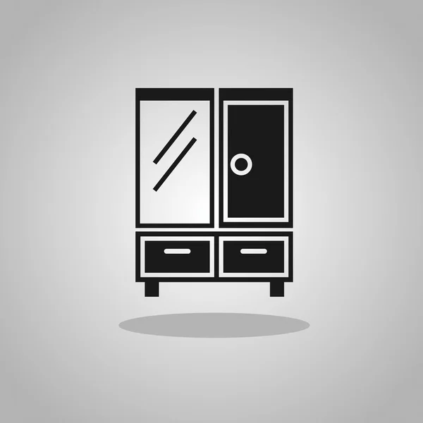 Icono Muebles Negro — Vector de stock