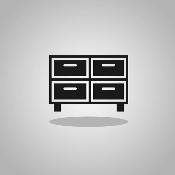 Svarta möbler ikonen — Stock vektor
