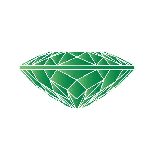 Icono de esmeralda verde — Vector de stock