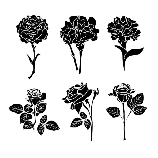 Iconos de flores para el patrón — Vector de stock