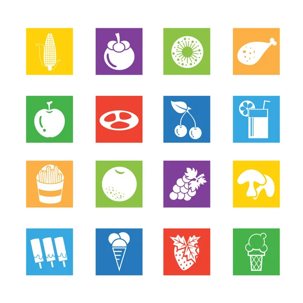 Iconos de frutas y verduras — Vector de stock