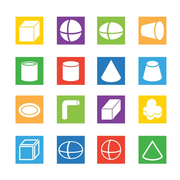 Kleurrijke solide icons set — Stockvector