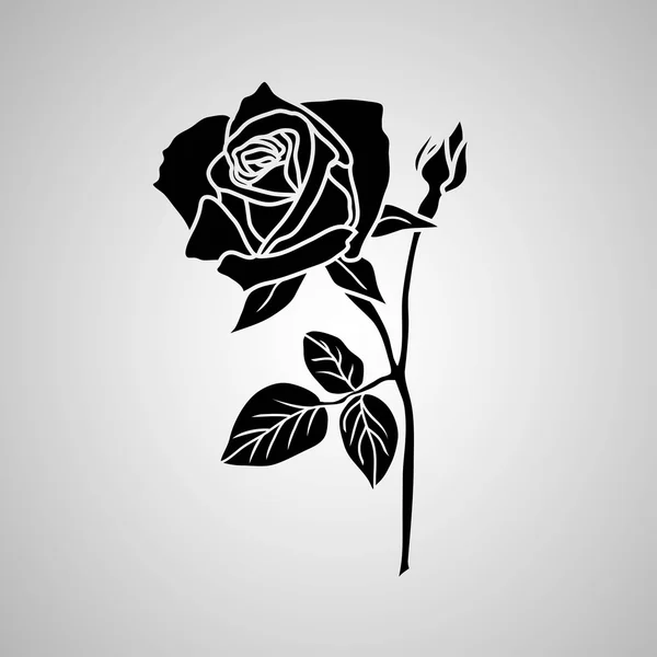 Ikone der schwarzen Rose — Stockvektor