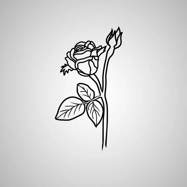 Одна икона розы — стоковый вектор