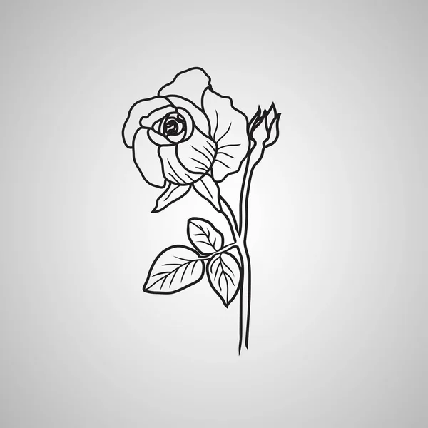 Un icono de rosa — Vector de stock