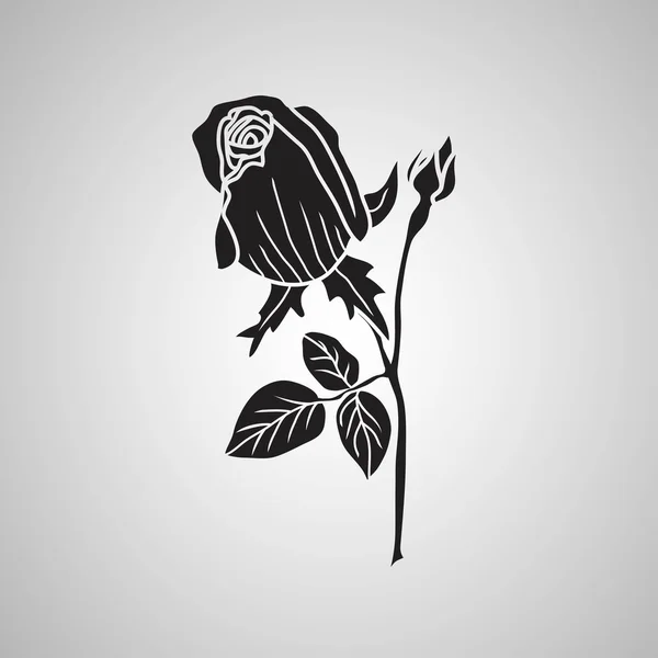 Black rose pictogram — Stockvector