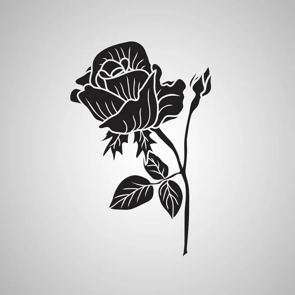 Значок чёрной розы — стоковый вектор