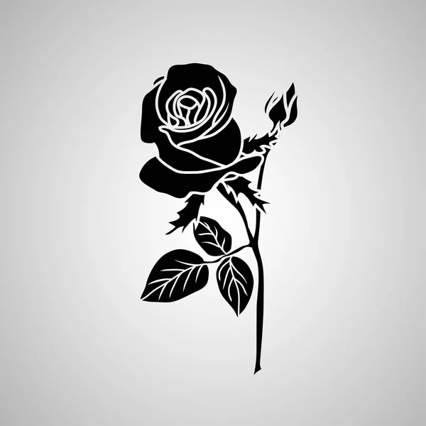 Black rose icon — Stock Vector