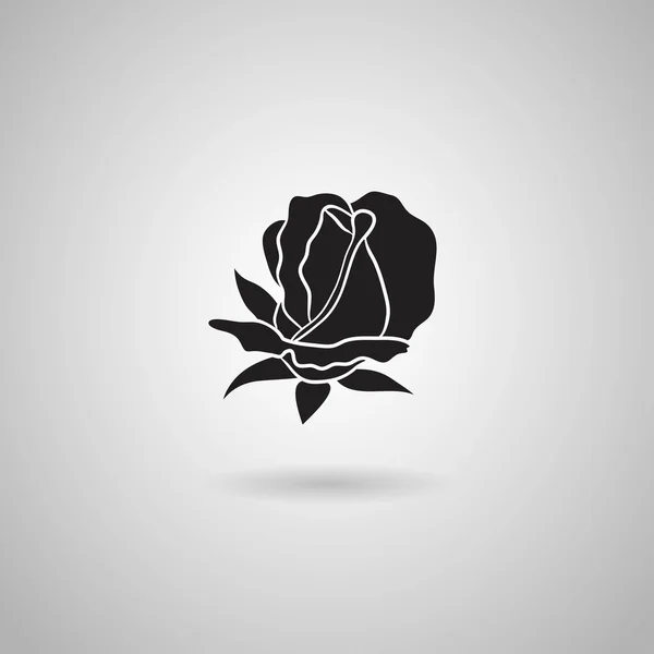 黒薔薇のアイコン — ストックベクタ