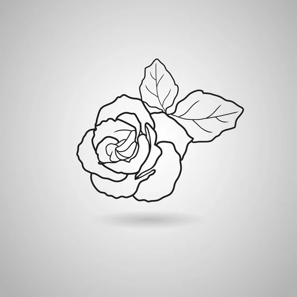 Black rose pictogram — Stockvector