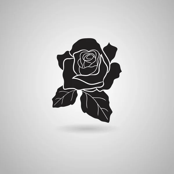 Czarna róża ikona — Wektor stockowy