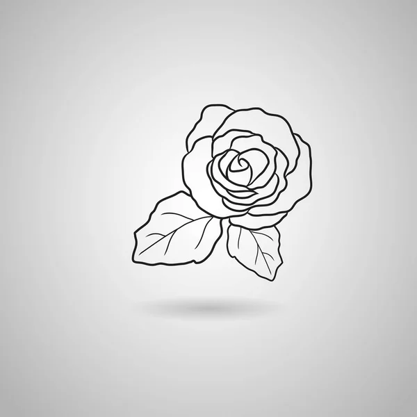 Czarna róża ikona — Wektor stockowy