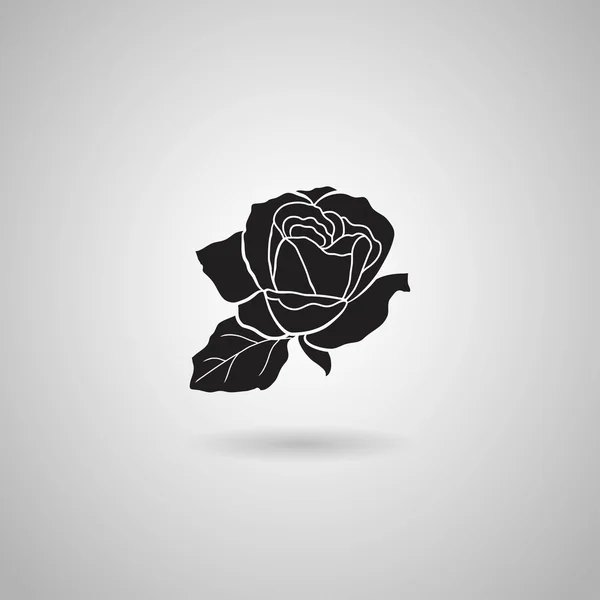 Ikona Černá růže — Stockový vektor