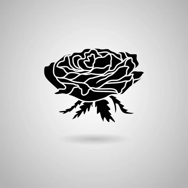 Black rose pictogram — Stockvector