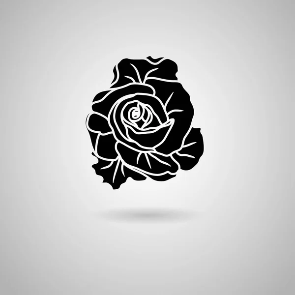 Black rose icon — Stock Vector