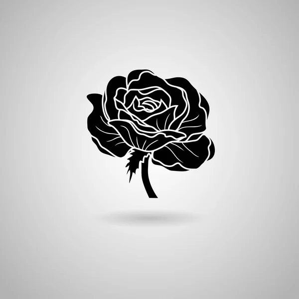 Black rose icon — Stock Vector