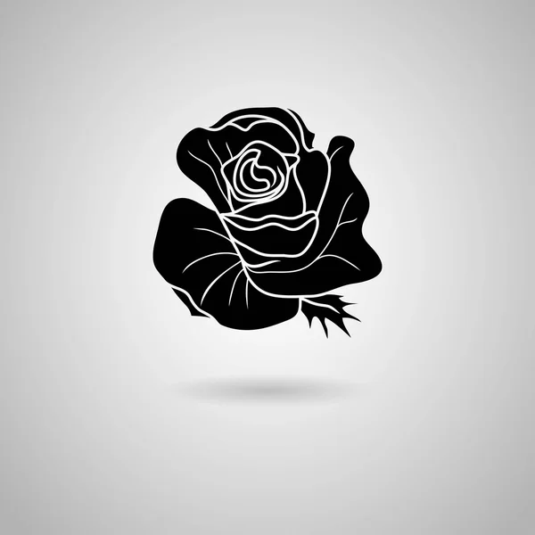 Musta ruusu kuvake — vektorikuva