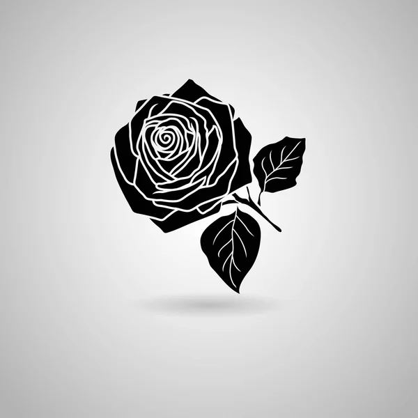 Black rose pictogram — Stockvector