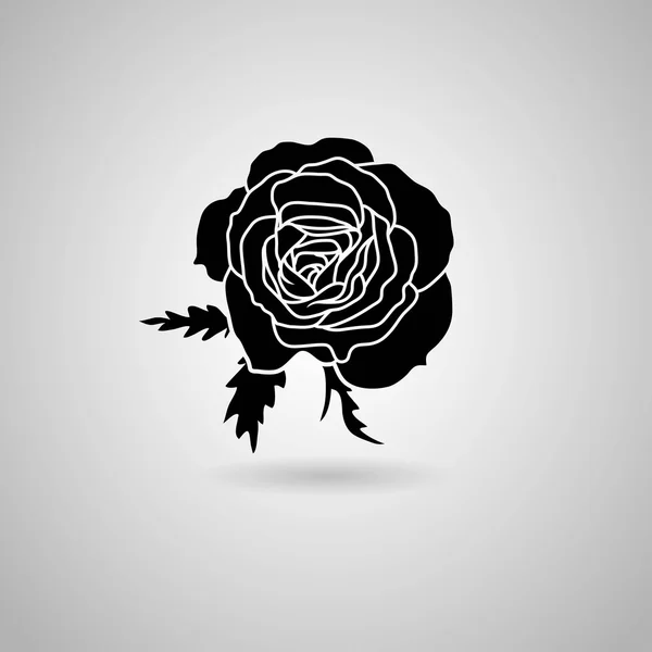 Fekete rózsa-ikon — Stock Vector