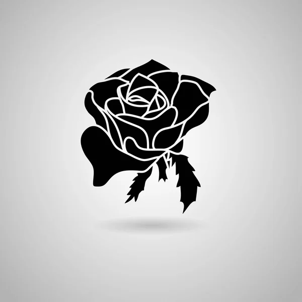 Black rose pictogram — Stockvector