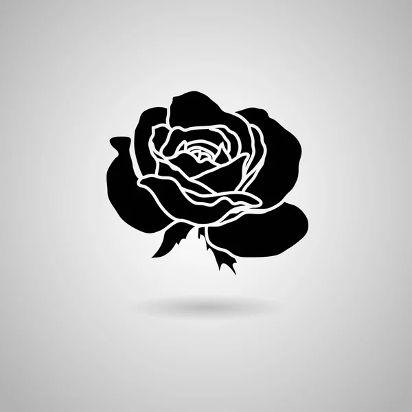 Icône rose noire — Image vectorielle