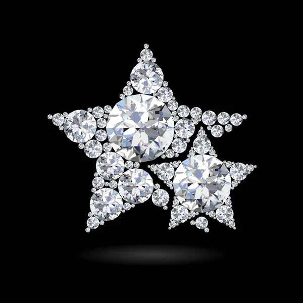 Ikona hvězdičky z diamantů — Stockový vektor