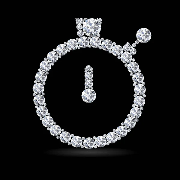 Signe d'horloge de diamants — Image vectorielle
