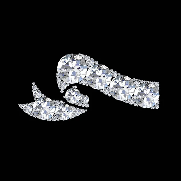 Icona del nastro fatta di diamanti — Vettoriale Stock