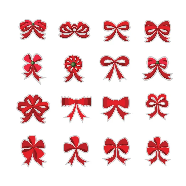 Red bows and ribbons — Stock Vector