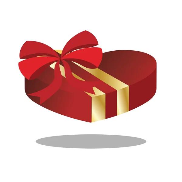 Boîte cadeau en forme de coeur — Image vectorielle