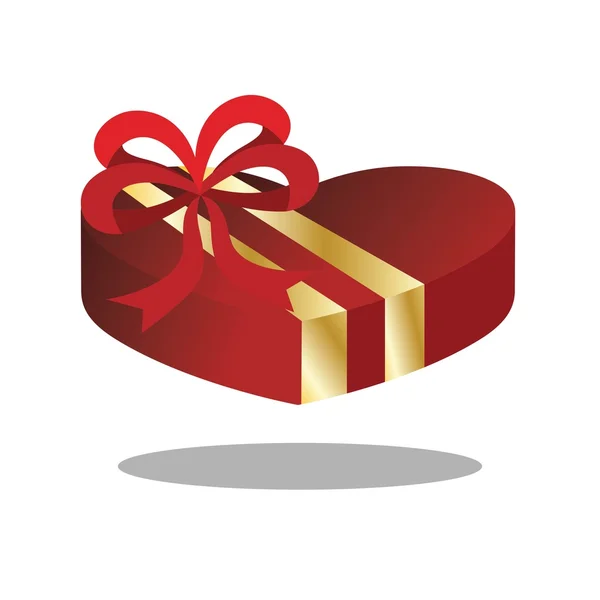 Heart shaped gift box — Stock Vector