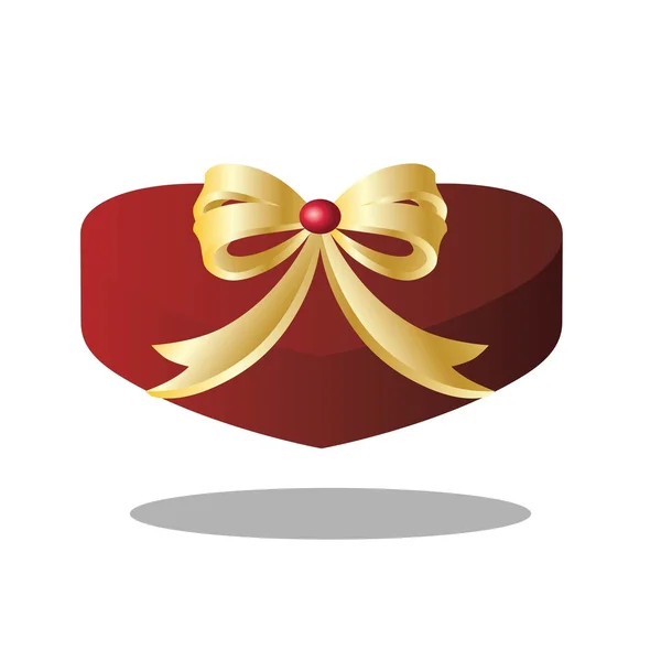 Boîte cadeau en forme de coeur — Image vectorielle
