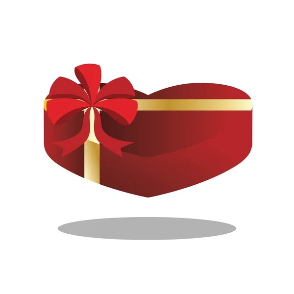 Kalp şeklinde hediye kutusu. — Stok Vektör