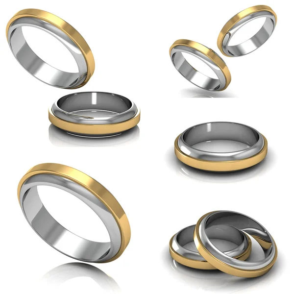 Conjunto de los mejores anillos de boda — Foto de Stock