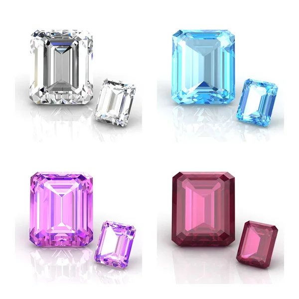 Set of colored gems — Stock Photo, Image