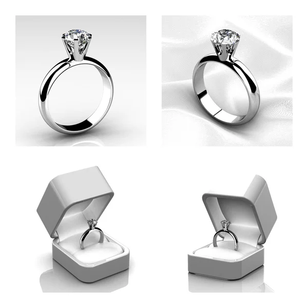 Anéis de casamento com diamantes — Fotografia de Stock